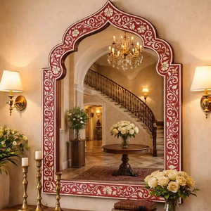 Miroir mural décoratif moderne en os incrusté, fait main et de haute qualité, pour la maison - Product Image 1