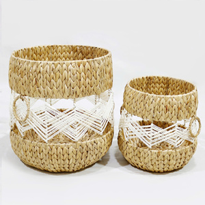 Home Decorate Planter 100% Natural Water Hyacinth Indoor Planter <b>Small</b> Pots for Plants for Sale - Product Image 2