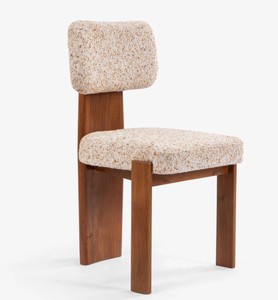 Modern Solid Wood <b>Dining</b> <b>Chair</b> Upholstered Fabric Seat and Cushioned Back Midcentury Design for Home <b>Dining</b> Use - Product Image 2