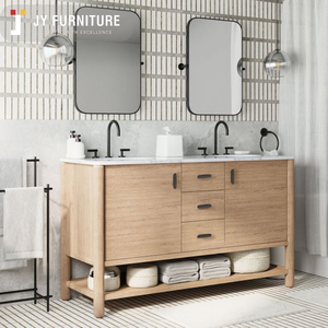 Meuble de salle de bain moderne et écologique sur mesure JY Project, miroir mural, pieds simples, lavabo, garantie 2 ans - Product Image 5