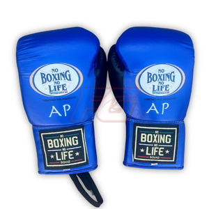 ถุงมือชกมวยหนังแท้ Custom No Boxing No Life สำหรับฝึกซ้อมและแข่งขัน แบบรัดสายรูดและผูกเชือก ปิดนิ้วมือเต็มรูปแบบ ขายส่ง OEM - Product Image 6