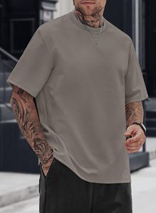 เสื้อยืดคอกลมโอเวอร์ไซส์ผ้าฝ้ายหนาสำหรับผู้ชาย ไซส์ใหญ่พิเศษ ขายส่งจำนวนมาก - Product Image 3