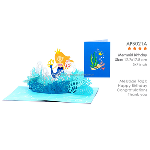 Carte Pop-up 3D Faite à la Main, Carte de Voeux de Sirène Imprimée en Offset, Souvenirs en Papier Style Amour - Product Image 3