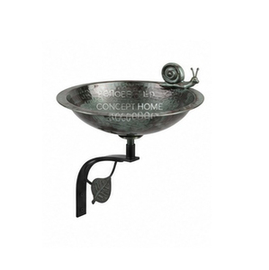 Baño para Pájaros de Cobre Hecho a Mano para Montar en la Pared con Adorno de Libélula, Decoración Tradicional para Jardín Exterior, Acabado Pulido - Product Image 4