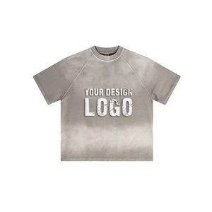 Custom Logo Men's Oversized T-Shirt O-Neck <b>Raglan</b> Sleeve Cotton Jersey Street Style Print Front Design - Product Image 4