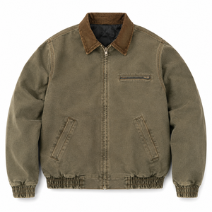 Custom Logo Quilted Detroit Duck Canvas <b>Jacket</b> Heavy Duty Workwear <b>Utility</b> <b>Jacket</b> Washed Carpenter Mechanic Trucker <b>Jacket</b> - Product Image 1