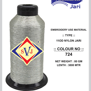 Fil de nylon métallisé argenté brillant M.G-5 110D Denier pour applications textiles, broderie, tricot manuel et tissage de haute qualité - Product Image 1