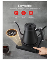 Bouilloire électrique en acier inoxydable avec contrôle intelligent de la température, bouilloire à col de cygne pour café, bouilloire à eau chaude à ébullition rapide