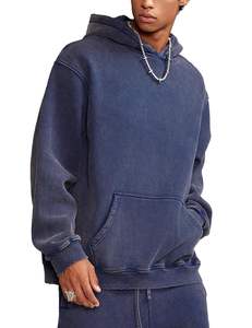 Sweat-shirt à capuche tendance pour homme, effet délavé, coupe décontractée, tissu résistant, pour le streetwear quotidien, grande taille - Product Image 2