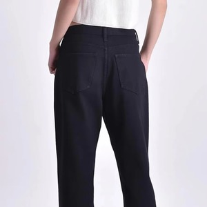 Pantalones Vaqueros de Cintura Alta y Pierna Ancha, de Algodón, Corte Holgado, Color Sólido, Estilo Casual de Otoño, Jeans para Mujer - Product Image 6