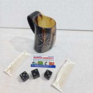 Taza de cuerno de buey de la mejor calidad con diseño ecológico tallado a mano, taza personalizada para cerveza o café, ideal para beber como los vikingos, al mejor precio. - Product Image 5