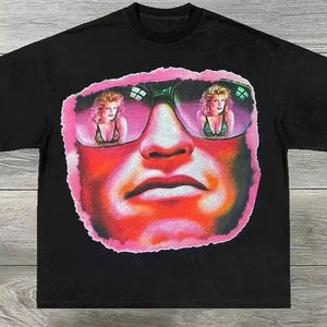 Custom Summer High Street Breathable 100% Cotton Men's Tracksuits Boxy Style Sports Shorts Full Set T-Shirts - Product Image 5