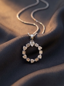 Colgante de Corazón Entrelazado con Diamante Cultivado en Laboratorio de 0.287 Ct, Oro Amarillo, Blanco y Rosa de 9K, Engaste de Bisel Moderno, Chapado en Oro para Mujer - Product Image 1