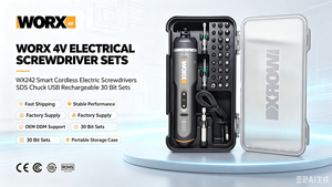 Worx set obeng listrik tanpa kabel, 4V WX242 set obeng listrik cerdas SDS Chuck USB dapat diisi ulang 30 Bit - Product Image 5