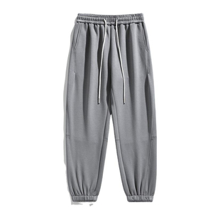 Pantalones deportivos para hombre, ligeros, oscuros, casuales, holgados, de pierna ancha, transpirables, de secado rápido, con cintura elástica, puños en los tobillos y cierre de cremallera. - Product Image 2