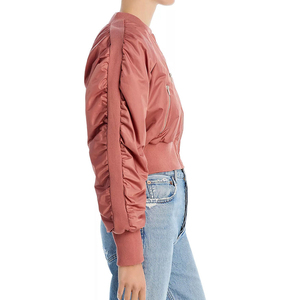 Veste bomber pour femmes de qualité supérieure, OEM ODM, design personnalisé, fermeture éclair décontractée, manches longues, veste bomber d'hiver pour femmes - Product Image 3
