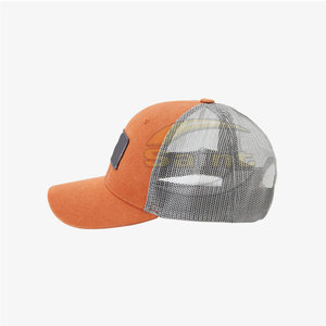 Wholesale 5 Panel <b>Men</b> <b>Hats</b> Custom Logo Plain Mesh <b>Hats</b> Casual Black In 2 Colours Orange and Gray Trucker <b>Hats</b> - Product Image 6