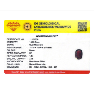 Handcrafted 7.3 Carat Oval Cut Hessonite Gomed Loose Gemstone Natural Garnet Faceted for Fine Jewelry - Product Image 4