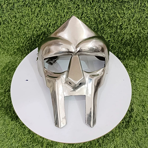 Máscara Facial Medieval MF Doom Gladiator, Armadura de Metal Hecha a Mano en Acero Suave para Disfraces, Reenactaciones y Fiestas, Disfraz para Adultos - Product Image 1