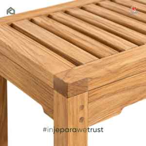 Banco de Madera de Teca Sólida de Lujo para Exteriores, Banco Largo sin Respaldo para Jardín, Patio, Hotel, Resort, Villa - Product Image 3