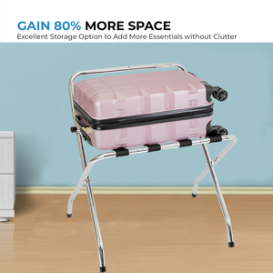 ผลิตในไต้หวัน ชั้นวางกระเป๋าเดินทางโลหะแบบพนักพิงสูงทันสมัย สำหรับใช้ในโรงแรมและเฟอร์นิเจอร์เชิงพาณิชย์ - Product Image 2