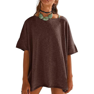 Camiseta Unisex de Cuello Redondo, Manga Corta, Color Sólido, Corte Holgado, Ecológica, 220g, Jersey de Algodón, Primavera Verano, Informal - Product Image 3