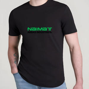 Naimat Abbas Industries Men's Regular Fit Cotton T-Shirt With Front <b>Logo</b> Print Casual O-Neck Short Sleeve Jersey Style - Product Image 5