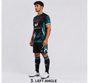 Tenue de football personnalisée, ensemble sportif haute performance, maillot et short de football, tissu flexible et respirant pour adultes, jeunes et clubs. - Product Image 2