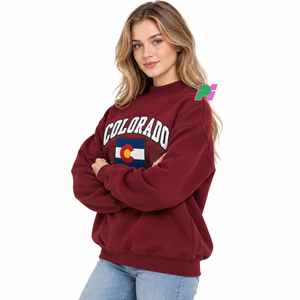 Sudadera Casual Oversize de Cuello Alto para Mujer, Otoño/Invierno, 100% Algodón Ecológico, con Apliques Personalizados, Marca Pook International - Product Image 3