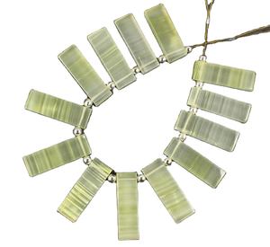 Cuentas de Briolette de forma rectangular, 1 hilo facetado, Gema de ágata verde Natural, fabricación de joyas al por mayor - Product Image 1
