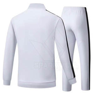 Men White Tracksuit Full Sleeve Zipper Front Pocket Sporty Style Breathable Polyester Regular Fit Spring Wear - Product Image 2