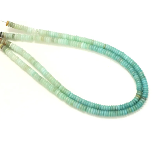 Perles plates rondes en amazonite bio AAA 5-6mm |   Chaîne de perles de pierres précieuses bleu-vert ombré de 15 pouces |   Fournitures pour la fabrication de bijoux - Product Image 4