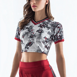 Jersey Corto Sublimado para Mujer, Jersey Corto de Fútbol Americano con Franjas en las Mangas, Jersey Corto Sublimado para Entrenamiento de Fútbol - Product Image 3