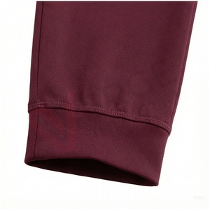 Ensemble de survêtement bordeaux pour homme, manches longues, col montant, fermeture éclair sur le devant, couleur unie, respirant, coupe classique, idéal pour l'automne - Product Image 6