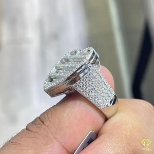 Luxury Hip Hop Moissanite Diamond Heart <b>Ring</b> For <b>Men</b> Baguette Stone Fashion Jewelry <b>Ring</b> - Product Image 2