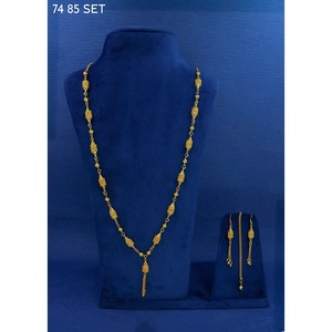 New Middle East Jewelry Gold plated Artificial Jewellery Set for Women Earrings Necklace Alloy Jewelry Set with Necklace Earring - Product Image 1