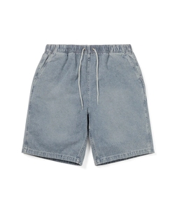 Pantalones Cortos de Mezclilla para Hombre, Corte Recto, Cintura Media, con Cordón, Casuales, para Verano, Transpirables, de Algodón, Lavado Medio - Product Image 4