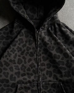 2025 New Arrival Customized <b>Black</b> Camo Oversized Zipper Unisex Hoodie - Product Image 2