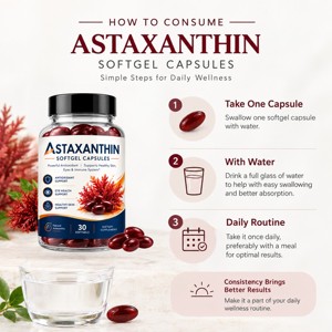 OEM/ODM Astaxanthine pure à 100 % en gélules molles 12 mg, complément naturel d'astaxanthine pour la santé de la peau, la santé oculaire et la protection antioxydante - Product Image 3