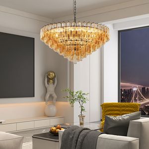 Lampadario Moderno Rotondo Nero Extra Large da 37 Pollici con 14 Luci a Tubi di Vetro Fumé a Strati per Sala da Pranzo - Product Image 3