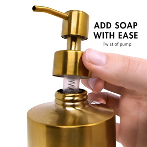 Distributeur de savon mural en acier inoxydable de qualité supérieure, pompe à savon liquide en métal pour salle de bain - Product Image 5