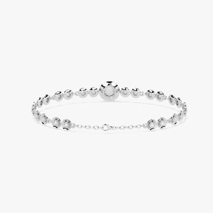 Round Moissanite Diamond Bracelet for Women and <b>Men</b>, Mix Cut Diamond Bracelet For Wedding, Solid Gold moissanite Bracelet - Product Image 6