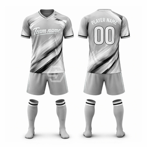 Maillot de foot personnalisé en sublimation, 100% polyester, séchage rapide, anti-transpiration, unisexe adulte, antibactérien, nom d'équipe - Product Image 1