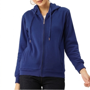 Sudadera con Capucha y Cierre de Cremallera, Unisex, de Color Sólido, Personalizada, de Manga Larga, Tejido de Forro Polar Grueso, Sudadera Cálida para Otoño/Invierno - Product Image 3