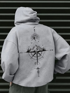 Sudadera con capucha de algodón prémium de gran tamaño, personalizada OEM, de forro polar grueso con media cremallera - Product Image 6