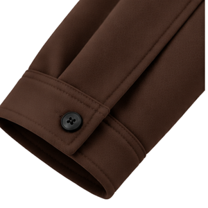 Camisa Chaqueta para Hombre en Color Marrón Oscuro con Cierre de Botones, Bolsillos en el Pecho, Puños Ajustables, Estilo Casual para Exteriores, Ropa de Calle para Invierno - Product Image 4