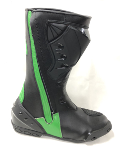 Botas de Carreras Monster de Alta Calidad Meerab Impex, Combinación Negro y Verde, Cuero Original, Impermeables, Cierre de Cremallera, Media Pantorrilla - Product Image 3