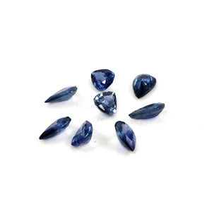 Saphirs bleus naturels non traités, taille poire 3x5mm, pierres précieuses de saphir bleu naturel facettées pour la création de bijoux - Product Image 4