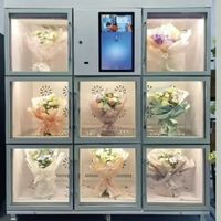 Máquina Expendedora de Flores Inteligente, Máquina Expendedora de Flores Frescas con Pantalla Táctil, 8 Ranuras, Máquina Expendedora de Ramos de Flores