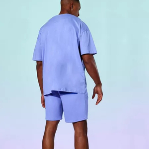 ODM/ODM Conjunto de Shorts Casuales Transpirables de Nueva Llegada, Camiseta de Manga Corta de Color Sólido, Conjunto de Shorts de Verano para Hombre, Venta al Por Mayor - Product Image 4